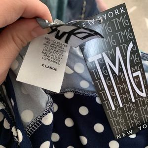 TMG New York Tops - Keyhole polka dot crop tank top navy and white TMG New York Tops - Keyhole polka dot crop tank top navy and white